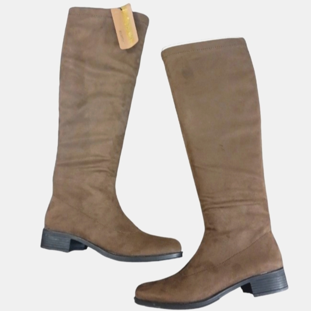Bussola Knee High Brown Suede Microfiber Women's Boots size 6